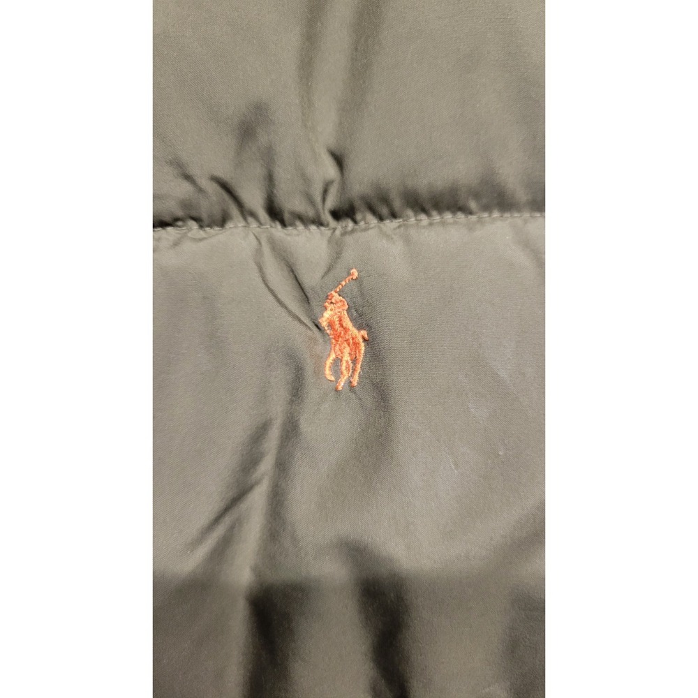 Polo Ralph Lauren Goose Down Puffer Vest Orange Green Reversible Kids 7 *READ* - Picture 5 of 14